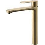 Inter Ceramic Стоящ смесител за умивалник Тренто ICF 111321 BRUSH GOLD, неръждаема стомана, мат злато, 30.4x21.6см (111321 BRUSH GOLD)