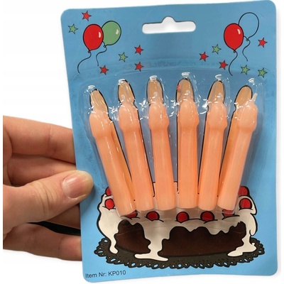 Sviečky-Party Penis Sviečky 6ks balenie Flesh