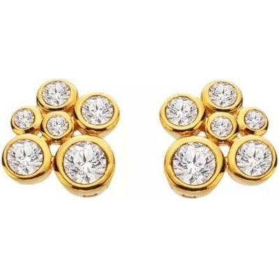 Hot Diamonds Očarujúce pozlátené náušnice s diamantom a topazy Tender DE851