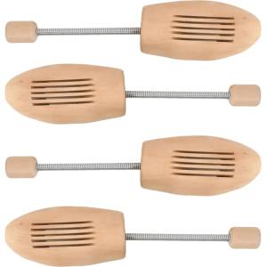 vidaXL Калъпи за обувки, 2 чифта, EU 39-42, дърво масив лотос (155256)
