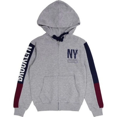 Winkiki Kids Wear Chlapecká mikina na zip Brooklyn šedý melanž