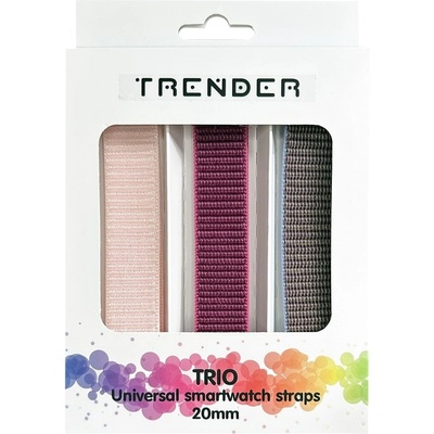 Trender Каишки Trender - Trio Bundle Naylon, 20 mm, 3 броя, розови/лилава (TR-TRIO8)