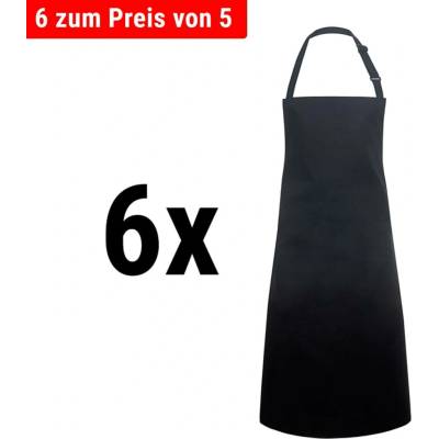 G.Gastro 6 ks Karlowsky Zástěra s laclem Basic černá D9785971
