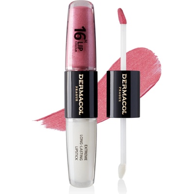 Dermacol 16H Lip Colour Extreme Long-Lasting Lipstick dlhotrvajúca dvojfázová farba a lesk na pery No. 15 8 ml
