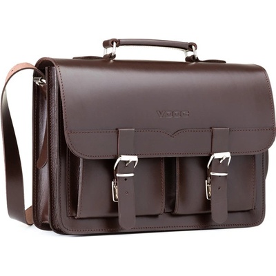 Vooc Střední klasická kožená aktovka 2v1 VINTAGE hnědá – Zbozi.Blesk.cz