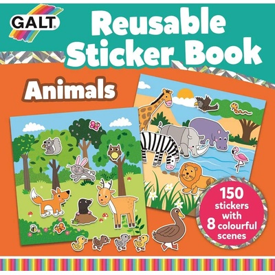 Galt Книжка със стикери Galt - Животни. 150 стикера за многократна употреба (1005098)