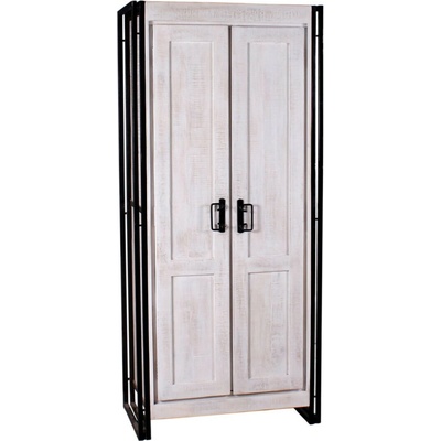 SOB Nábytek Šatní skříň z manga a kovu White Rocco STM-07364-10