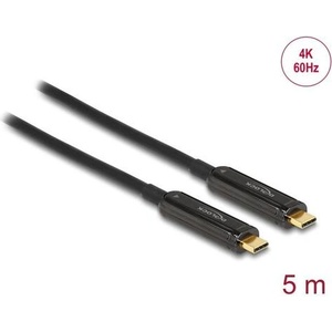 Delock Оптичен видео кабел DeLock, USB-C, 4K 60 Hz, 5m (DELOCK-84090) - megamag