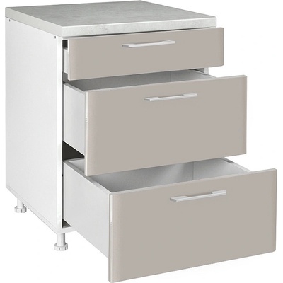 Matis Кухненски шкаф долен с три чекмеджета in mdf d60 3f кашмир гланц