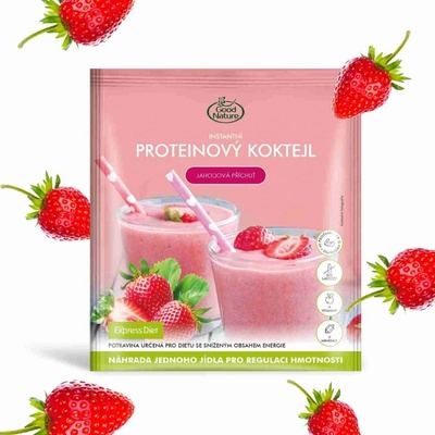 Good Nature Express Diet instantní proteinový koktejl s jahodovou příchutí na hubnutí 59 g