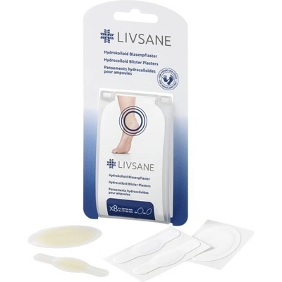 LIVSANE Hydrokoloidné náplasti na pľuzgiere 2 veľkosti 8 ks