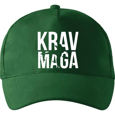 Nápis Krav Maga so zahnutým šiltom a mosaznou sponou Fľaškovozelená