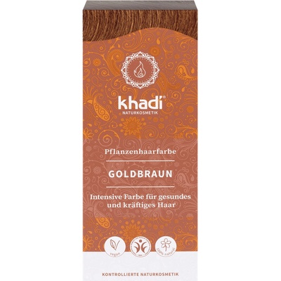 Khadi rostlinná barva na vlasy Henna ZLATÁ HNĚDÁ 100 g