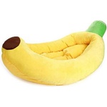 PlayMe Ultra Soft Full Season Banana Pet Kennel - Плюшено затворено легло Банан за кучета и котки (70 х 40 см)