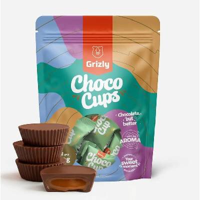 Grizly Choco Cups mléčná čokoláda karamel & máta 120 g