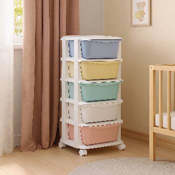 SPRINGOS Ha0213 подвижен шкаф на колелца с 5 чекмеджета (HA0213)