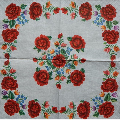 Maki obrúsky Máky vyšívaný ubrus 33x33cm