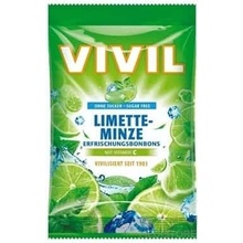 VIVIL BONBONS LIMETTE-MINZE drops s príchuťou limetka a pepermint s vitamínom C, bez cukru, 60 g