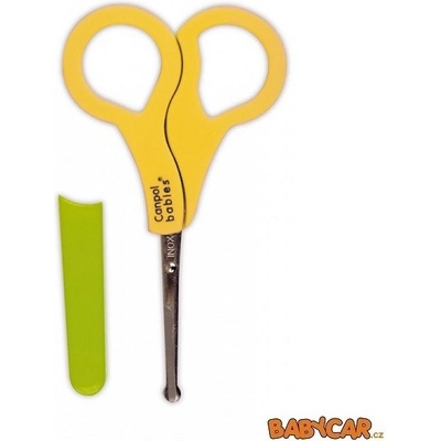 Canpol babies nůžky s kulatou špičkou a krytem modré se žlutým krytem