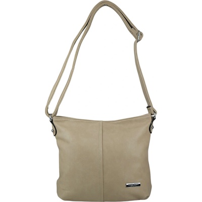 VIOLET dámska crossbody koženková kabelka tmavo béžová