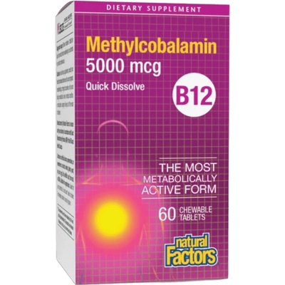 Natural Factors B12 Methylcobalamin 5000 mcg, 60 Тablets