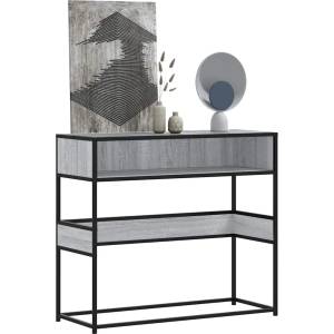 vidaXL Конзолна маса, сив сонома, 90x35x80 см, инженерно дърво (849172)