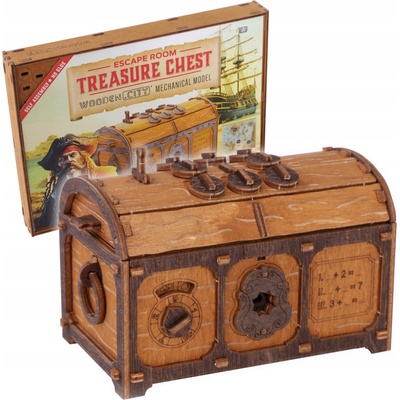 WOODEN CITY 3D drevené puzzle Escape room: Truhla s pokladom 165 ks