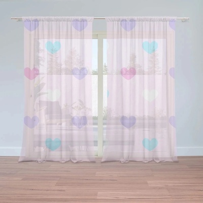Sablio Záclony Srdce vedľa srdca: 2ks 150x250cm