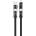 DeTech Кабел за данни DeTech DE-55UCI, 4в1 USB-Lightning/Type-C Type-C - Type-C Type-C - Lightning, 1.0m, Черен - 40536