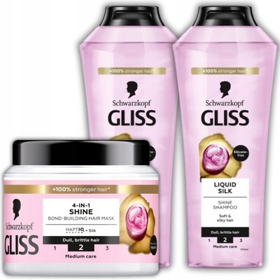 Gliss Liquid Silk šampon 2 x 400 ml + maska 400 ml