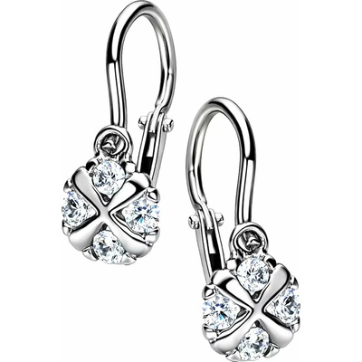 Zlaton Náušnice bílé zlato visací s kamenem 1.2cm 0.85g 001210303233