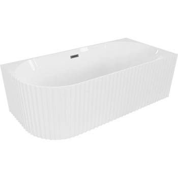 Mexen Gia самостоятелна ъглова оребрена вана дясна 170 x 80 cm, бял гланц, преливник gun metal - 52701708000P-95 (52701708000P-95)