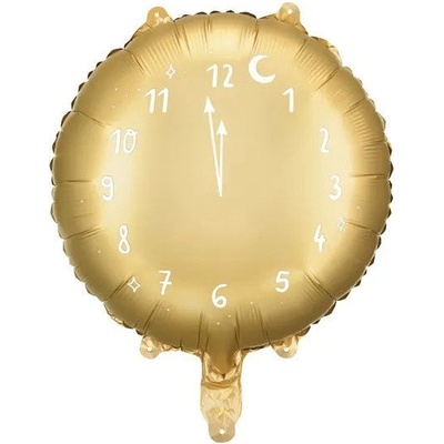 Party Deco Фолиев Балон "Часовник", 45 см, Златист (fb159-019)