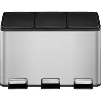 EKO-Europe EKO Кош за разделно събиране с 2 педала ESSENTIAL - 3 х 10 л. - хром мат (EKO 822930 - Matt s/s)