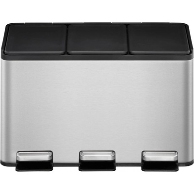 EKO-Europe EKO Кош за разделно събиране с 2 педала ESSENTIAL - 3 х 10 л. - хром мат (EKO 822930 - Matt s/s)