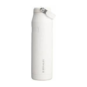 STANLEY 1913 Flip Straw Drinking Bottle with Straw 1.06L - Thermal Mug Cools for 17 Hours - 4 Days Ice Cold - BPA Free - Leakproof - For Drink Holders - Dishwasher Safe - Frost - 100000108035