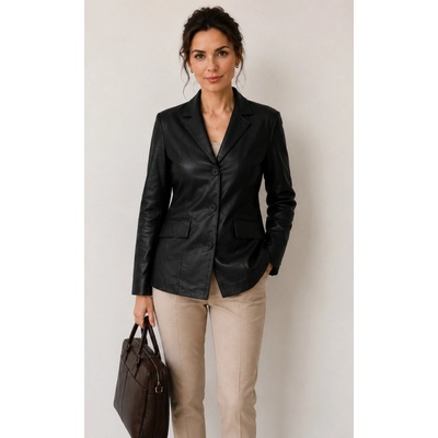 Max Original Leather Dámske kožené sako 8071 Čierna