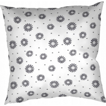 Dadka bavlna Agnes tmavosivá na bielej 40 x 40 cm