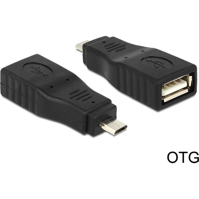 Delock Адаптер Delock USB Micro B мъжки към USB 2.0 женски, OTG, напълно покрит