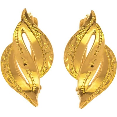 Argento Pozlátené strieborné náušnice - s ručným gravírom 66570