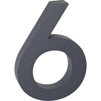 Hliníkové číslo "6" v „3D“ prevedení RN.100LV.6.AL.AM