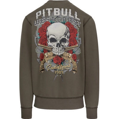 PitBull West Coast KP mikina SANTA MUERTE washed olivová