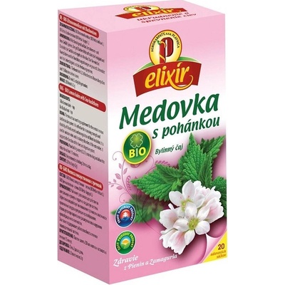 Agrokarpaty elixír Bio Medovka s pohánkou bylinný čaj čistý prírodný produkt hygienicky balený 20 x 1,5 g