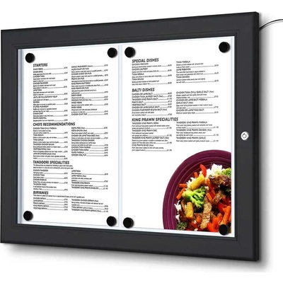 A-Z Reklama CZ světelná menu vitrína na stěnu SCZNC9005LED 2 x A4 listy