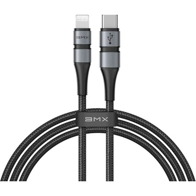 Baseus BMX Double-Deck USB-C to Lightning Cable PD 18W - MFI сертифициран USB-C към Lightning кабел за Apple устройства с Lightning порт (180 см) (черен)