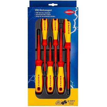 KNIPEX Комплект с 6 бр. отвертки VDE 1000V - 4х шлиц Slim и 2х PH Slim, Knipex (K002012V02)