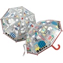 Stavební stroje deštník dětský průhledný měnící barvu