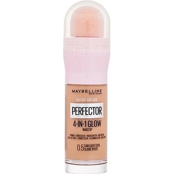 Maybelline Instant Age Rewind Perfector 4-in-1 Glow rozjasňující make-up pro přirozený vzhled odstín 0.5 Fair Light Cool 20 ml