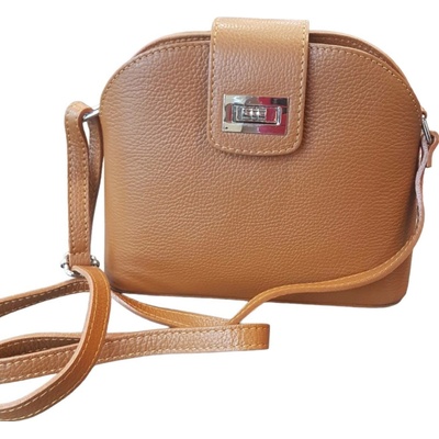 Vera Pelle stylová dámská crossbody kabelka koňaková koňaková