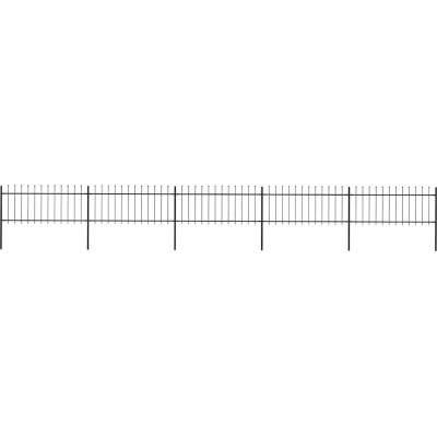 OMAXI Zahradní plot s kopím nahoře ocelový 838 x 80 cm černý 710273